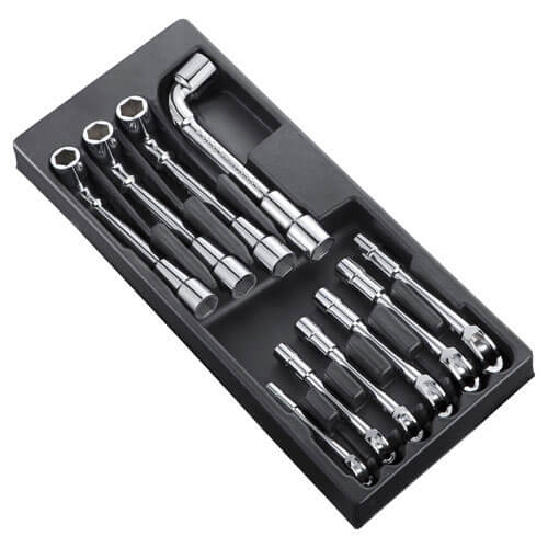 Britool 10 Piece Angled Hex Socket Wrench Set 8 - 19mm in Tray Module