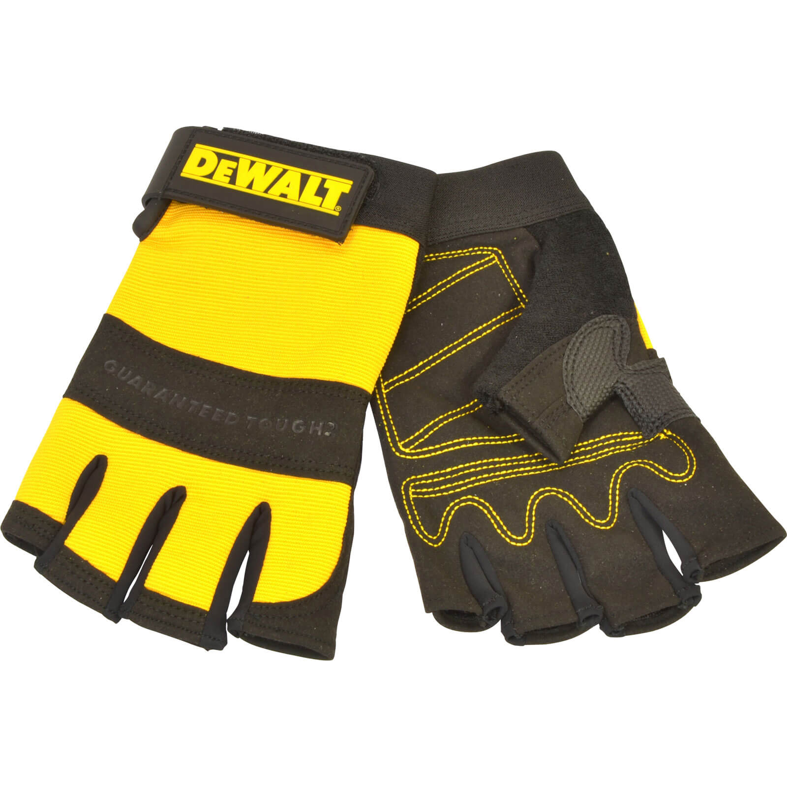 DeWalt Fingerless Synthetic Padded Leather Palm Gloves