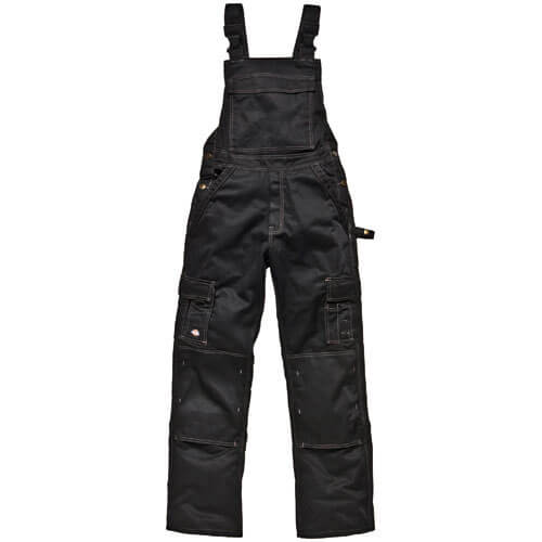 Dickies Mens Industry 300 Two Tone Work Bib & Brace Black 33&quot Waist 34&quot Leg