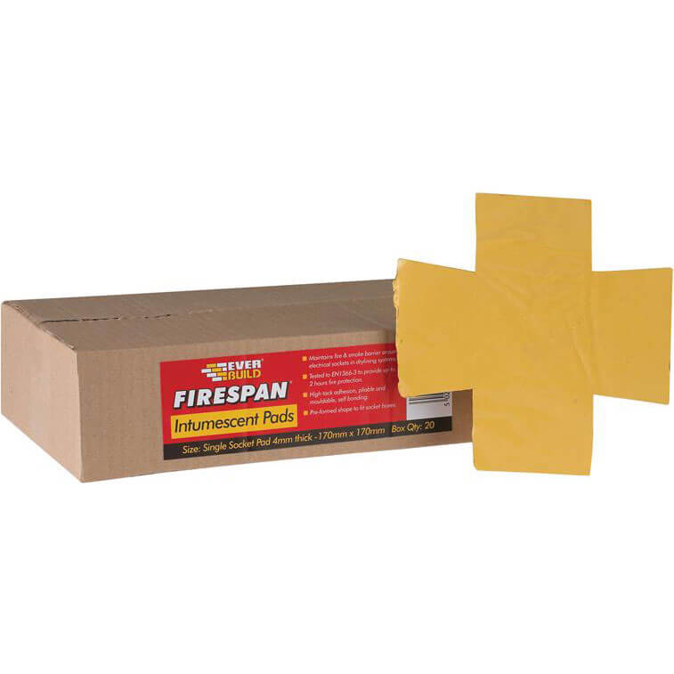 Everbuild Firespan Intumescent Pads Single 170mm x 170mm Pack of 20