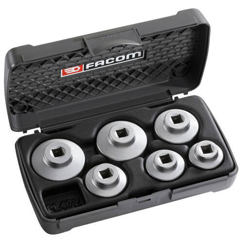 Facom 6 Piece Automotive Cartridge Filter Socket Set for Various Models