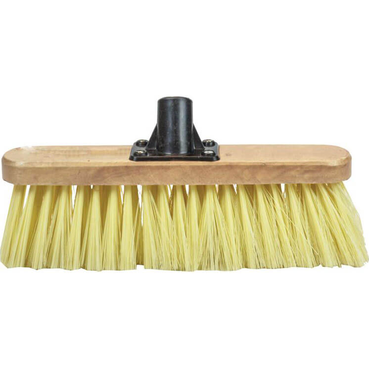 Faithfull Soft Cream PVC Bristle Broom Head 300mm / 12&quot with Threaded Socket