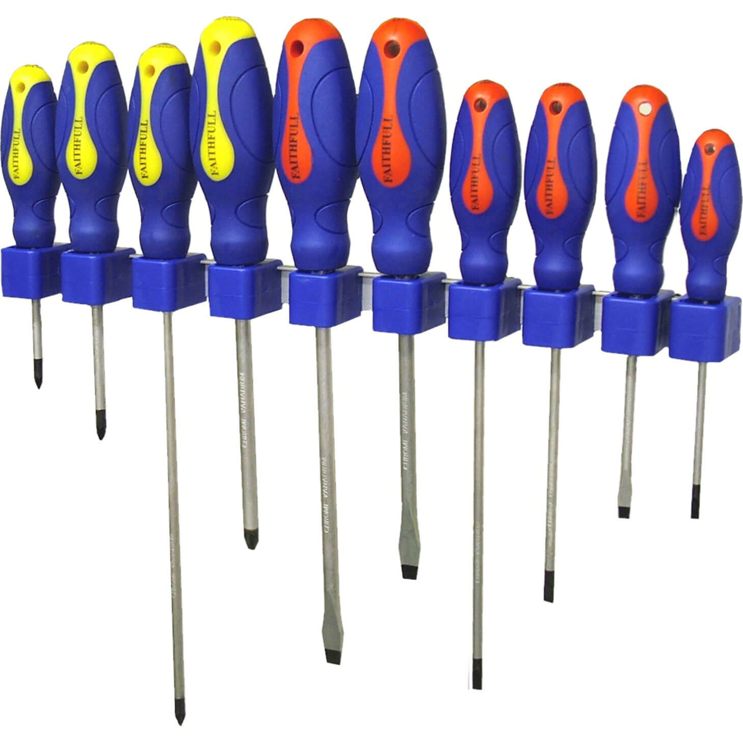 Faithfull 10 Piece Soft Grip Screwdriver Set