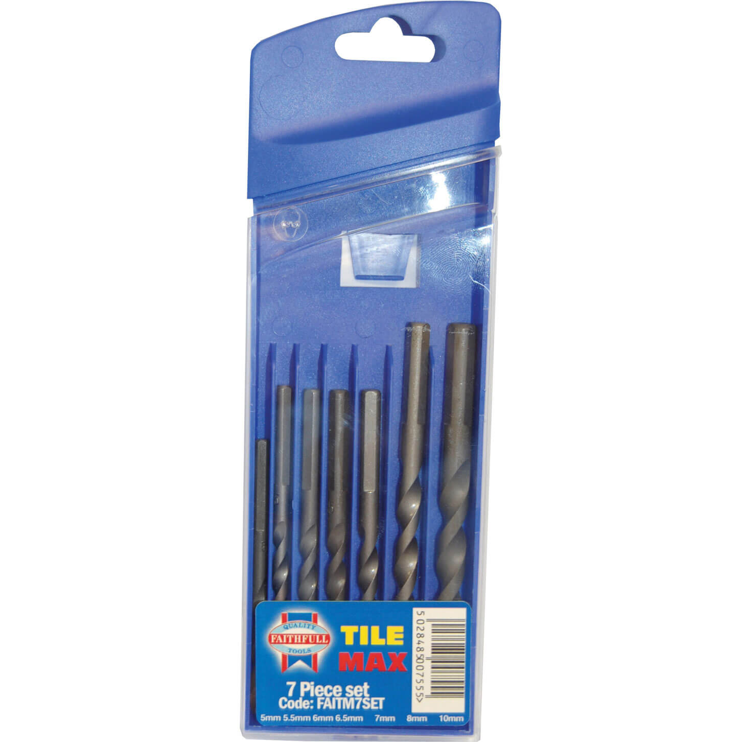 Faithfull 7 Piece Tile Max Porcelain & Tile Drill Bit 7 Piece Set 5 -10mm