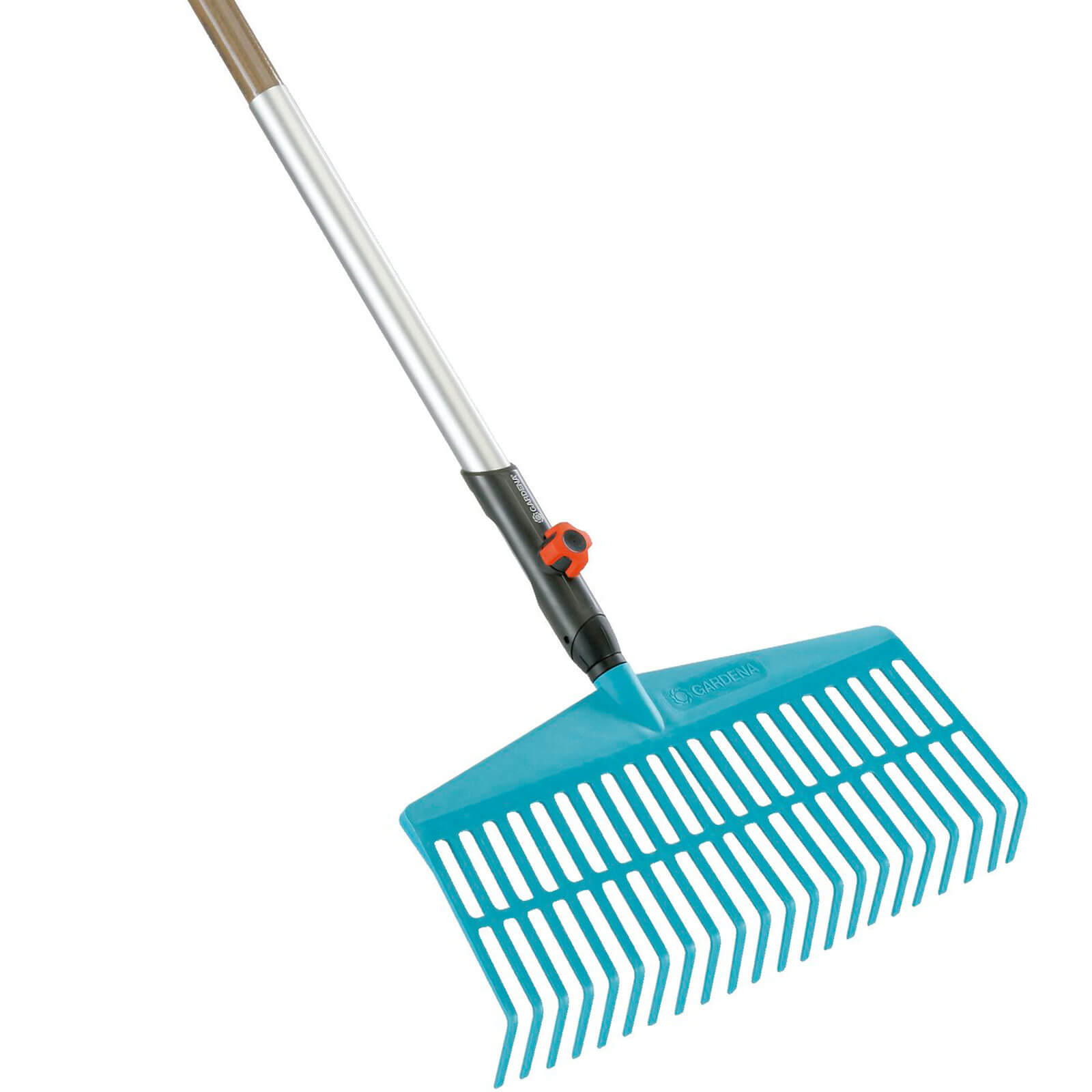 Gardena Combisystem Lawn Rake with Wooden Handle 1300mm