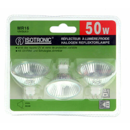 Isotronic Halogen Bulbs Mr16 38 Degree 50W (Pack of 3)