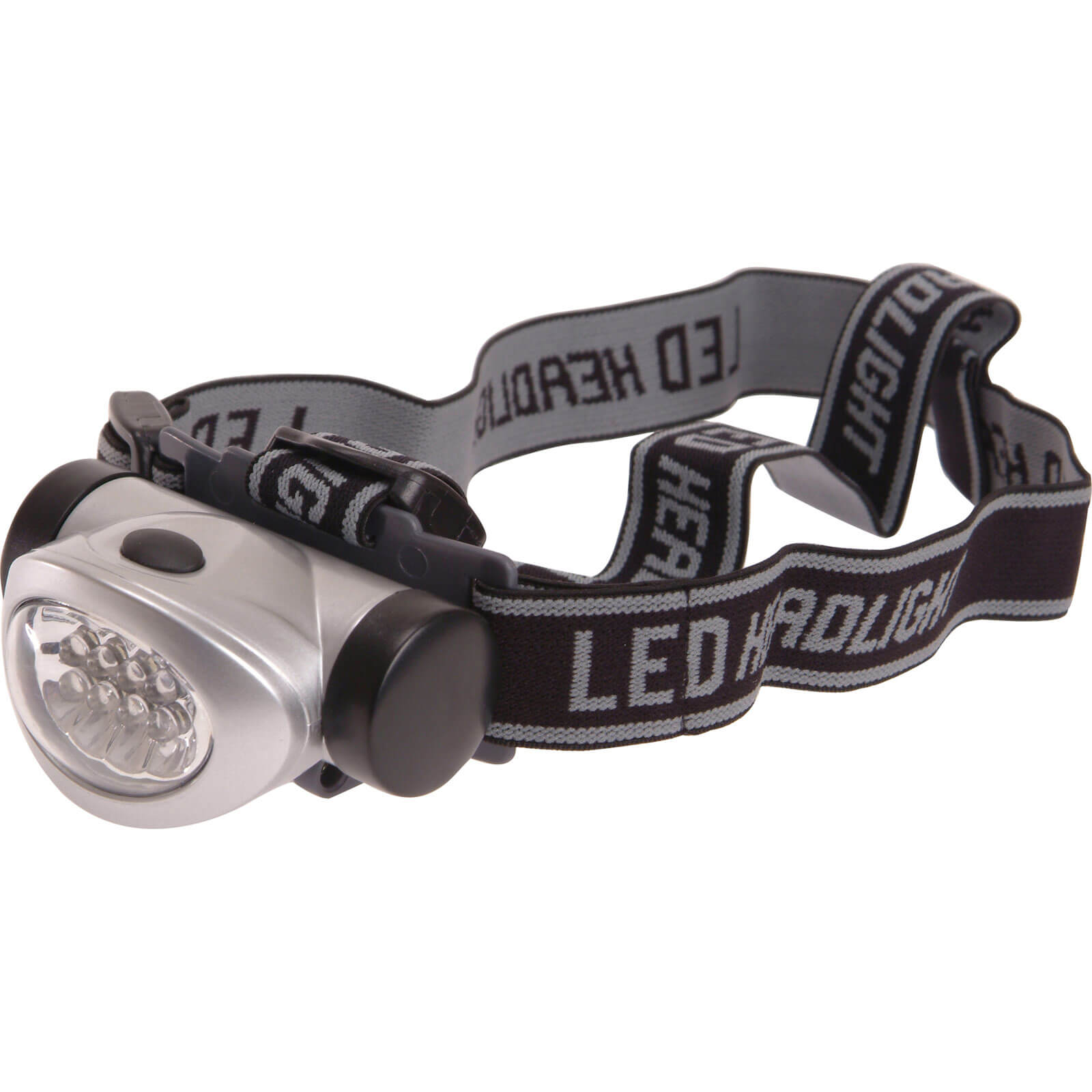 Light House 8 LED Head Torch 3 Function Silver Size 3 x AAA Batteries