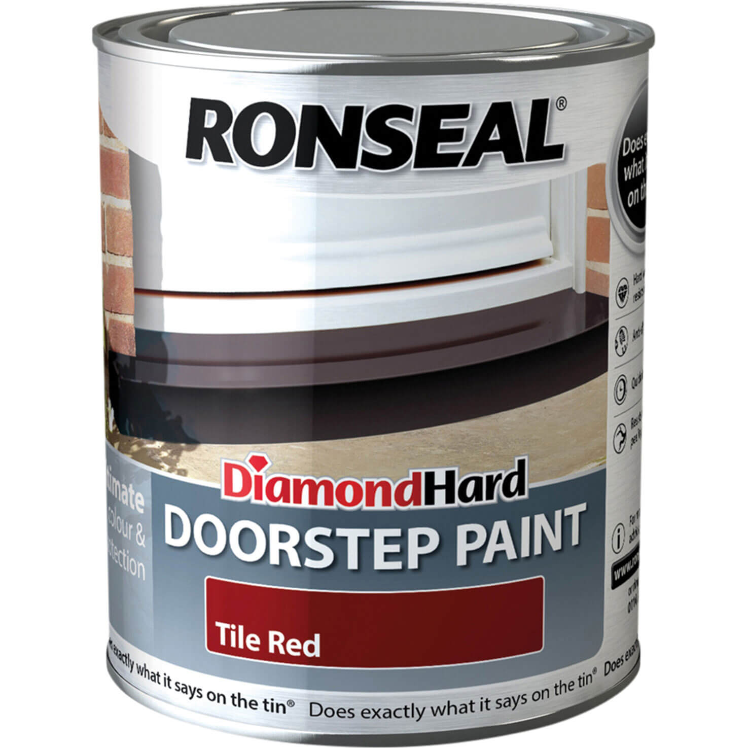 Ronseal Diamond Hard Doorstep Paint Tile Red 750ml