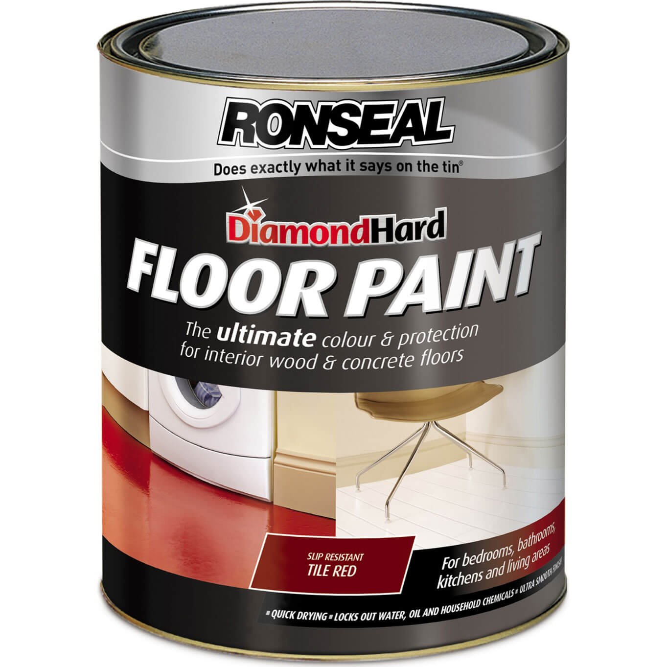 Ronseal Diamond Hard Floor Paint Tile Red 5 Litre