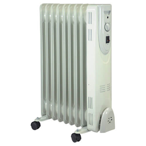 Prem I Air 9 Fin Floor Oil Filled Radiator with Thermostat 2000w 240v