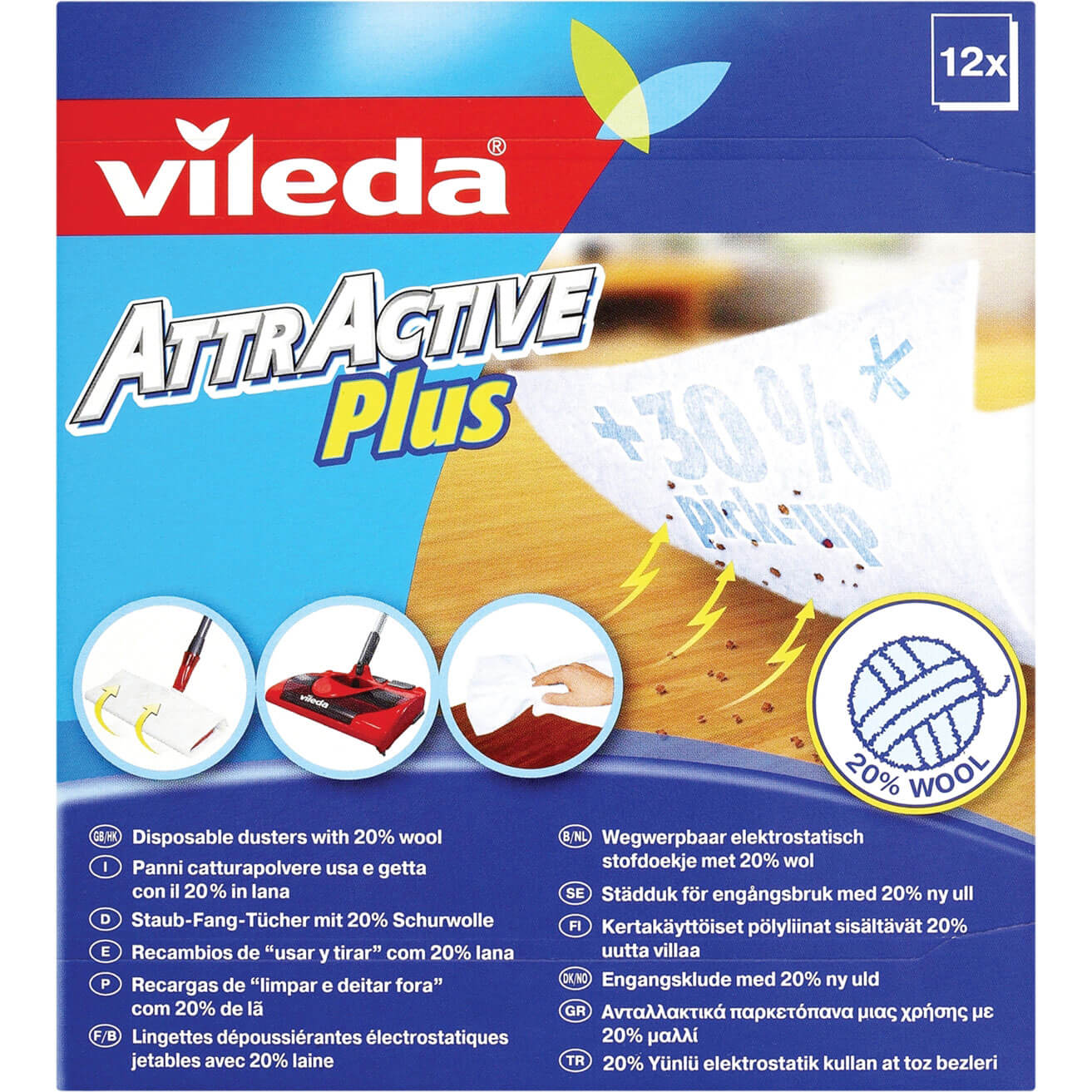 Vileda Attractive Plus Mop Refills Pack of 12