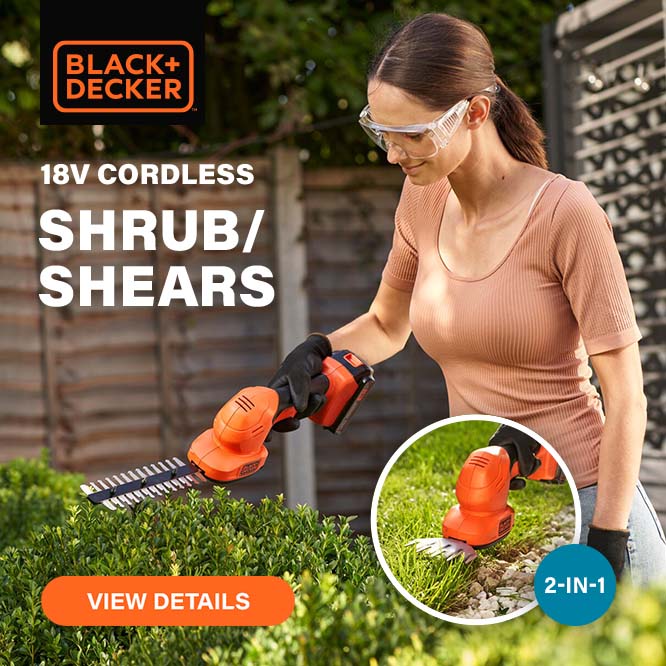 Black and Decker BCSS18 18v Cordless Shrub Shears Black and Decker BCSS18 18v Cordless Shrub Shears