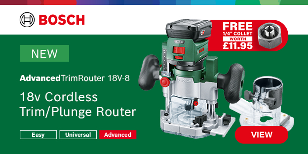 Bosch ADVANCEDTRIMROUTER 18V-8 P4A 18v Cordless Trim Router Bosch ADVANCEDTRIMROUTER 18V-8 P4A 18v Cordless Trim Router