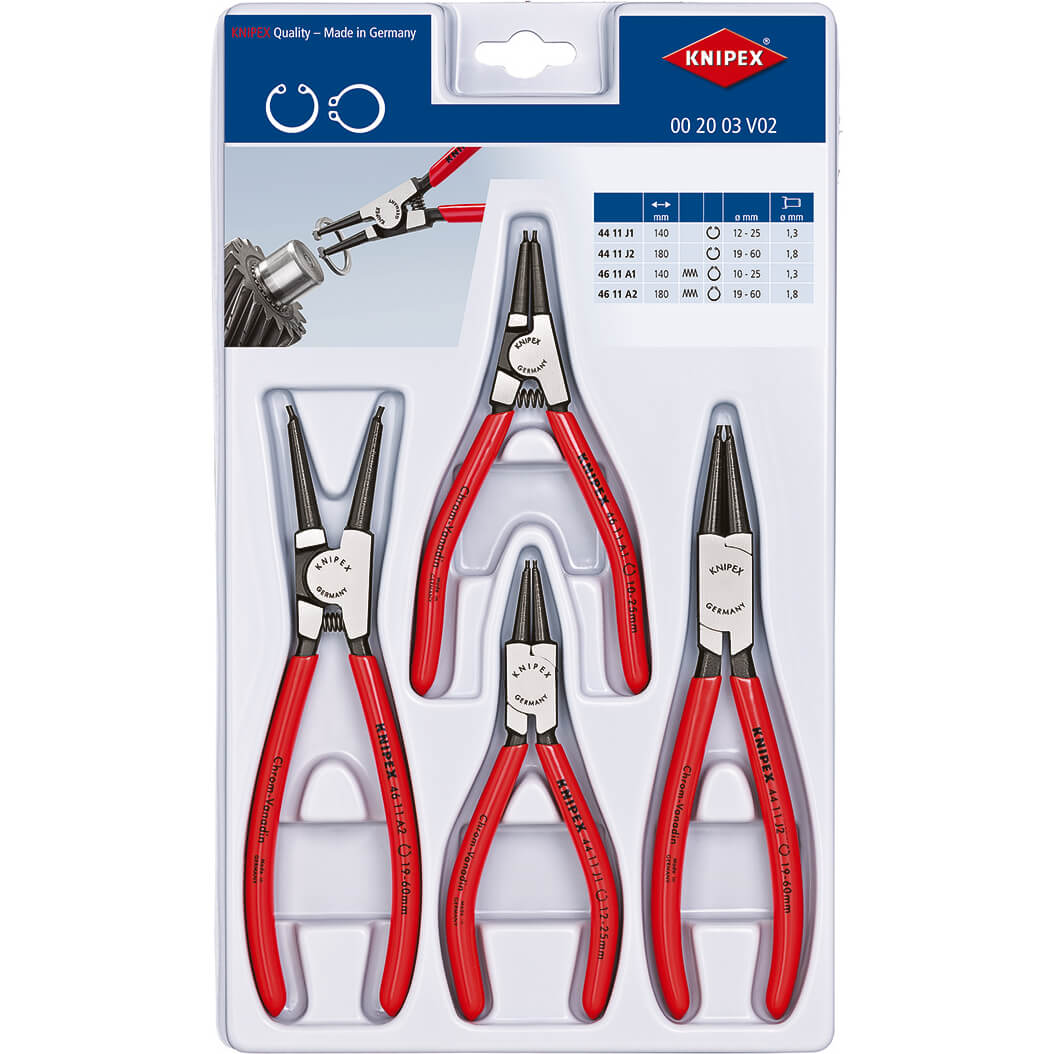 Photo of Knipex 4 Piece Circlip Pliers Set