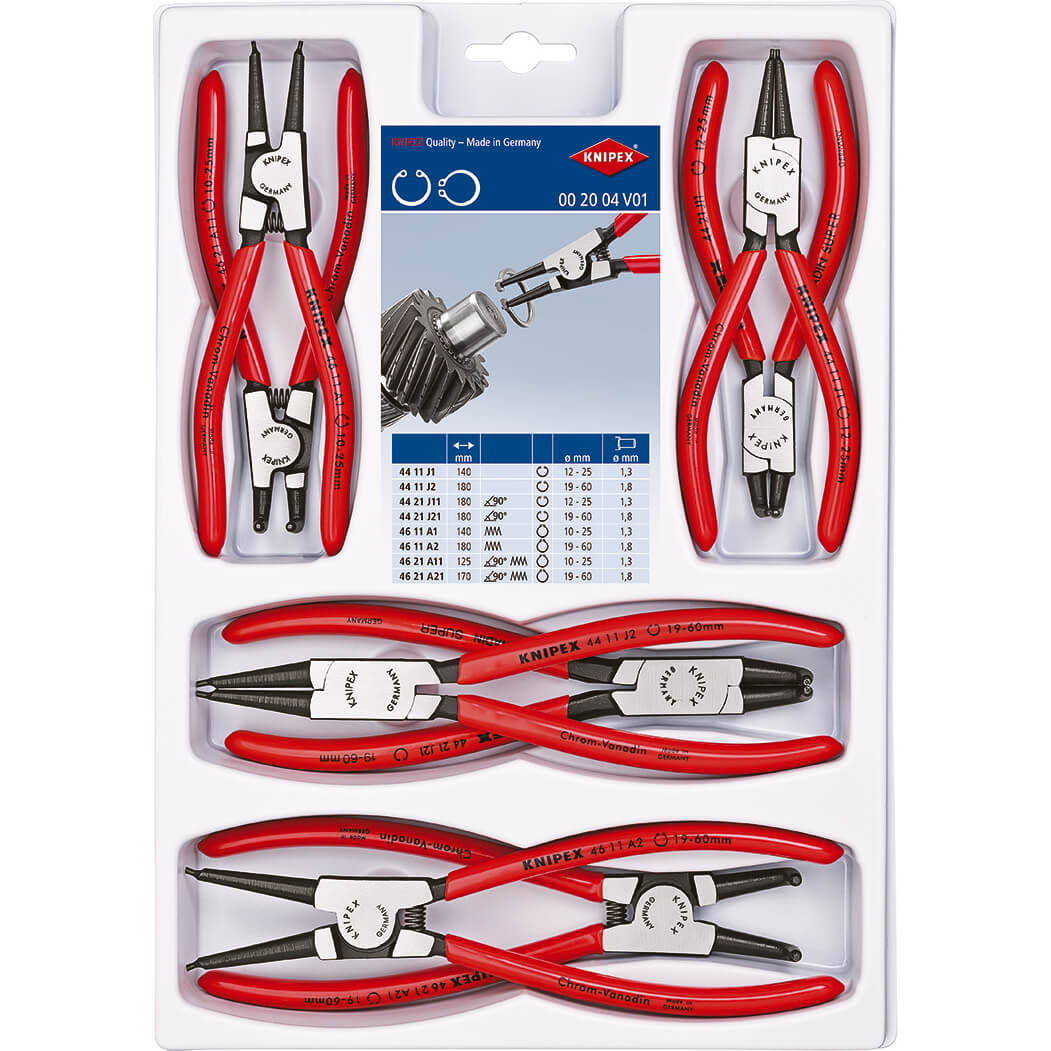 Photo of Knipex 8 Piece Circlip Pliers Set