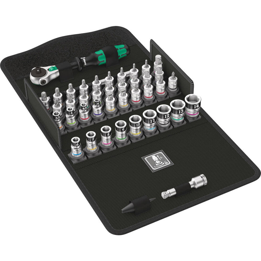 Photo of Wera 8100 Sa 1/4 Drive All-in Zyklop Speed Ratchet 42 Piece Set 1/4