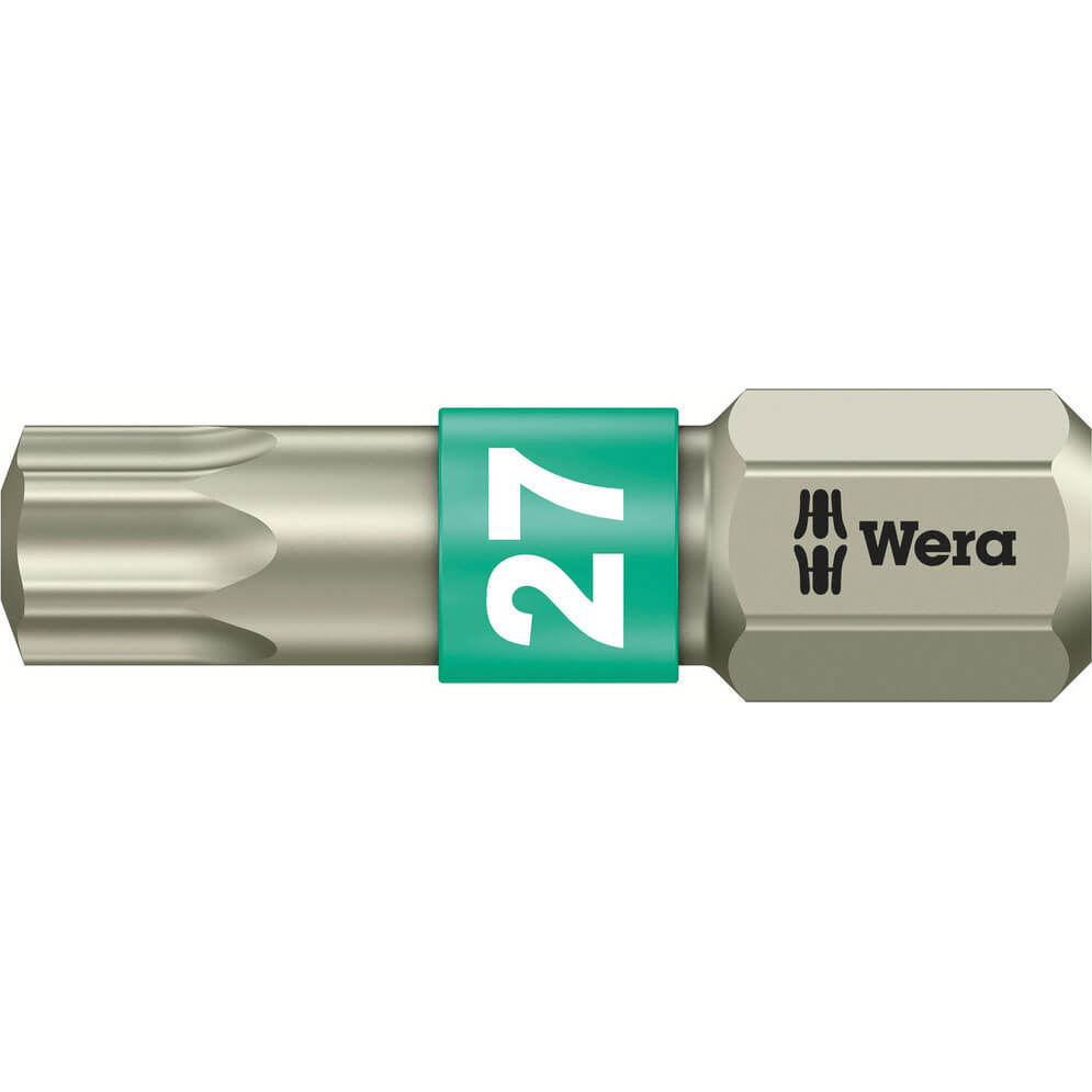 Photo of Wera Torsion Stainless Steel Torx Screwdriver Bit T27 25mm Pack Of 1