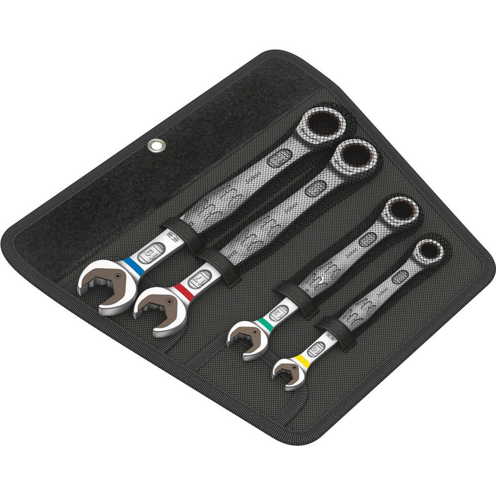 Photo of Wera 4 Piece Joker Ratchet Combination Spanner Set Metric