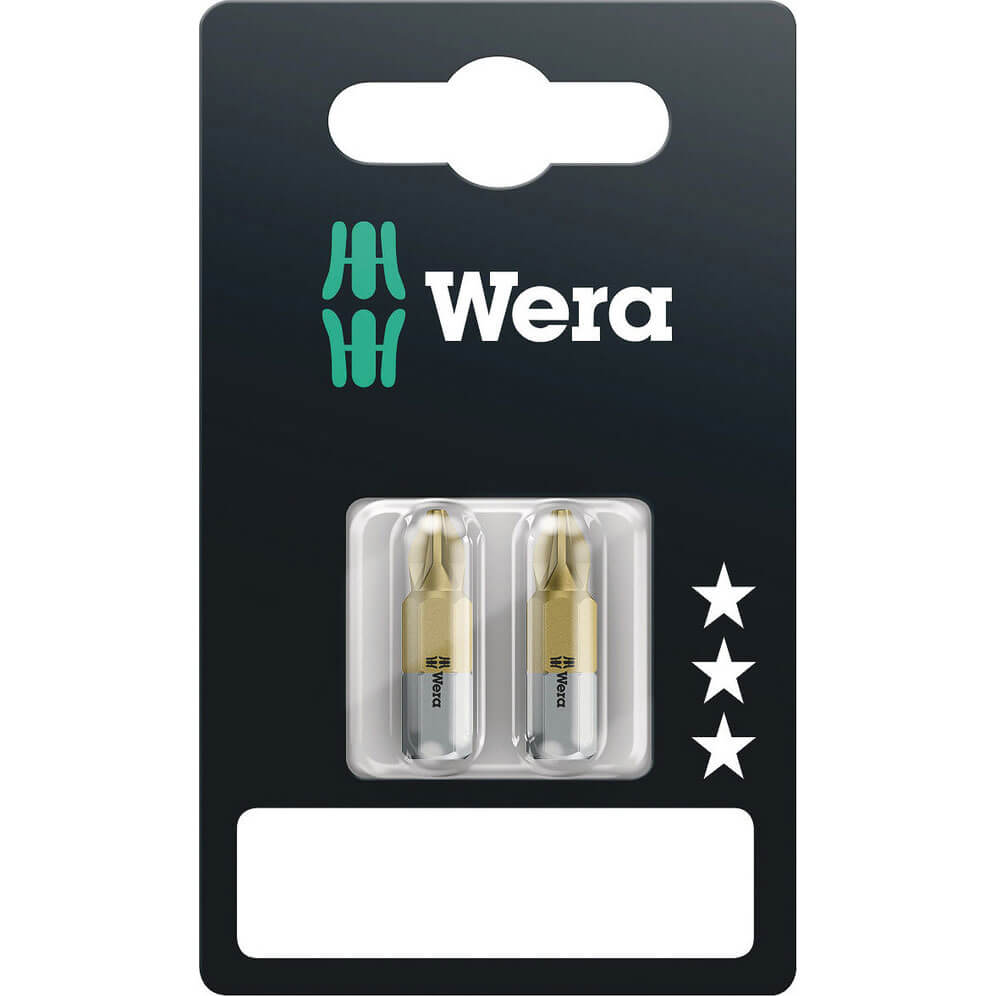 Photo of Wera 855/1 Tin Sb Pozi Screwdriver Bits Pz2 25mm Pack Of 2