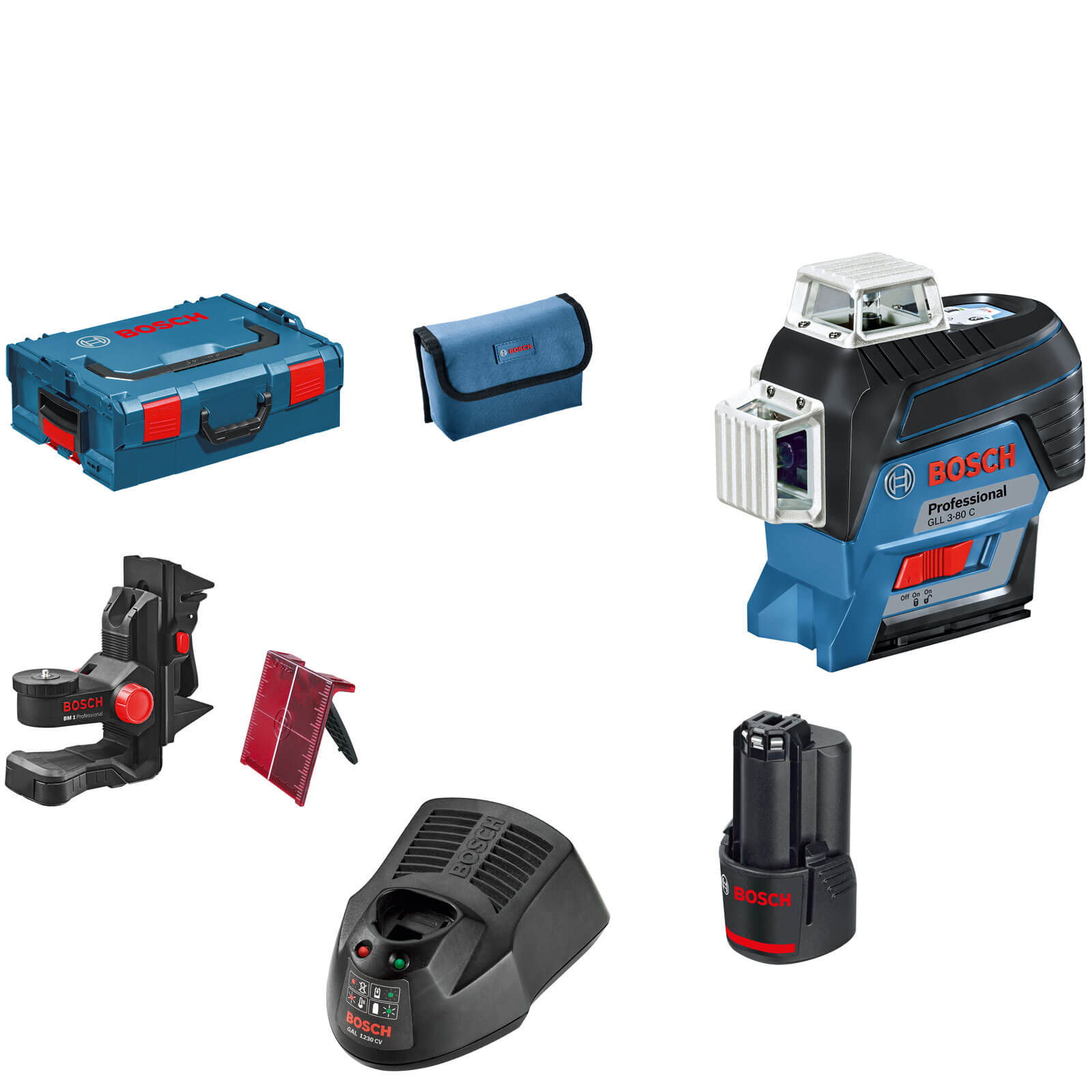 Photo of Bosch Gll 3-80 C 12v Cordless Connected Line Laser Level 1 X 2ah Li-ion Charger Case