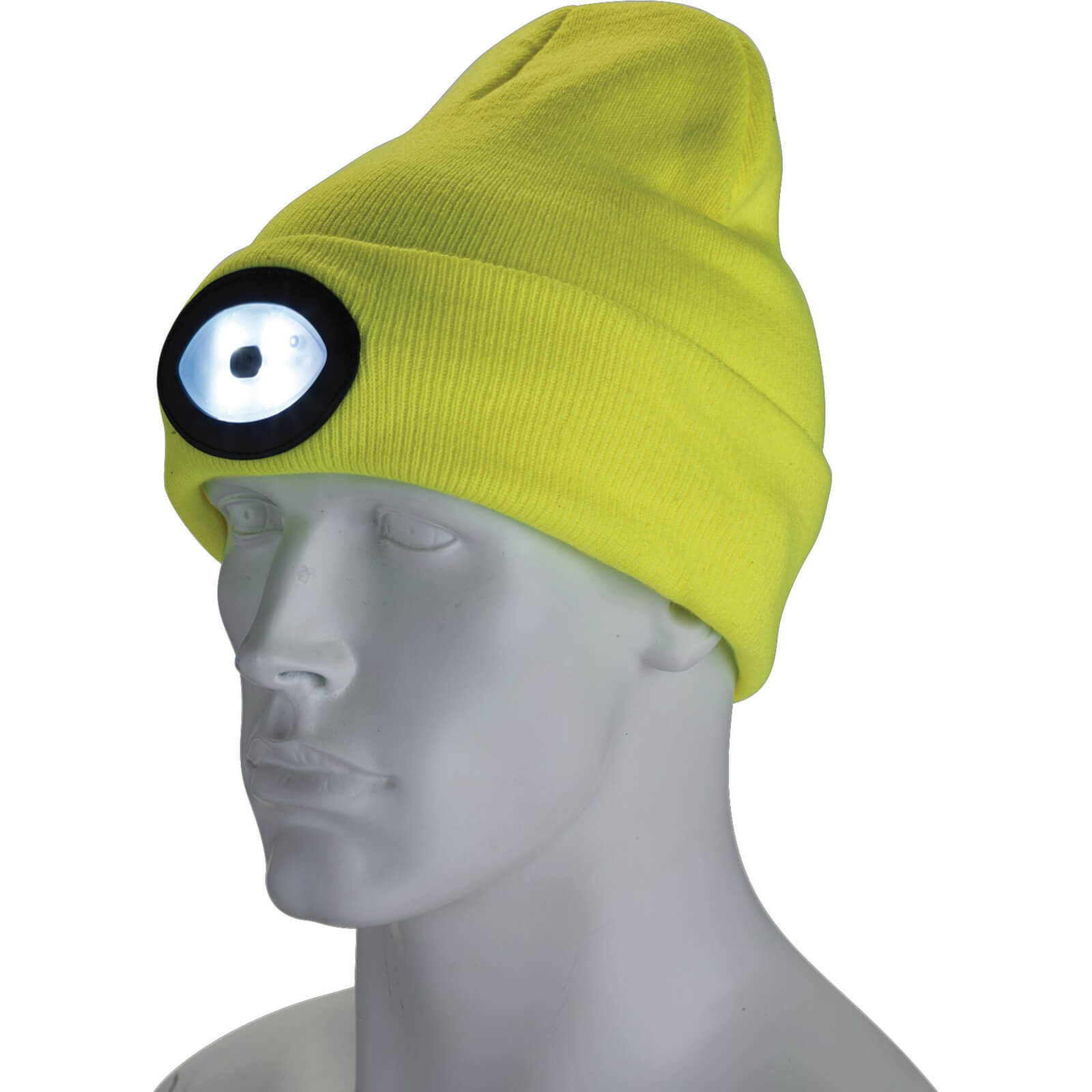 Photo of Draper Beanie Hat And Usb Rechargeable Led Headlight Yellow One Size