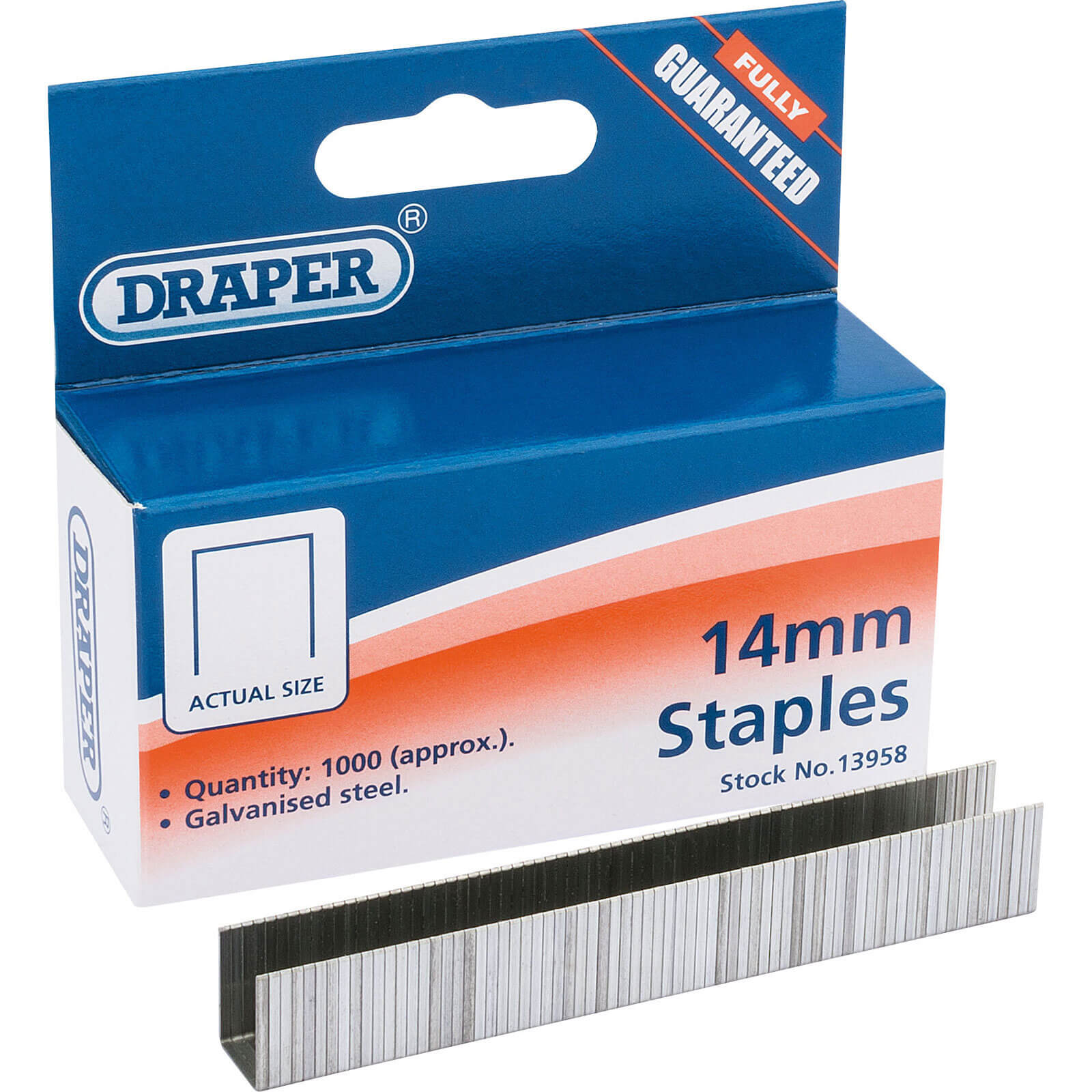 Photo of Draper Heavy Duty Staples 14mm Pack Of 1000