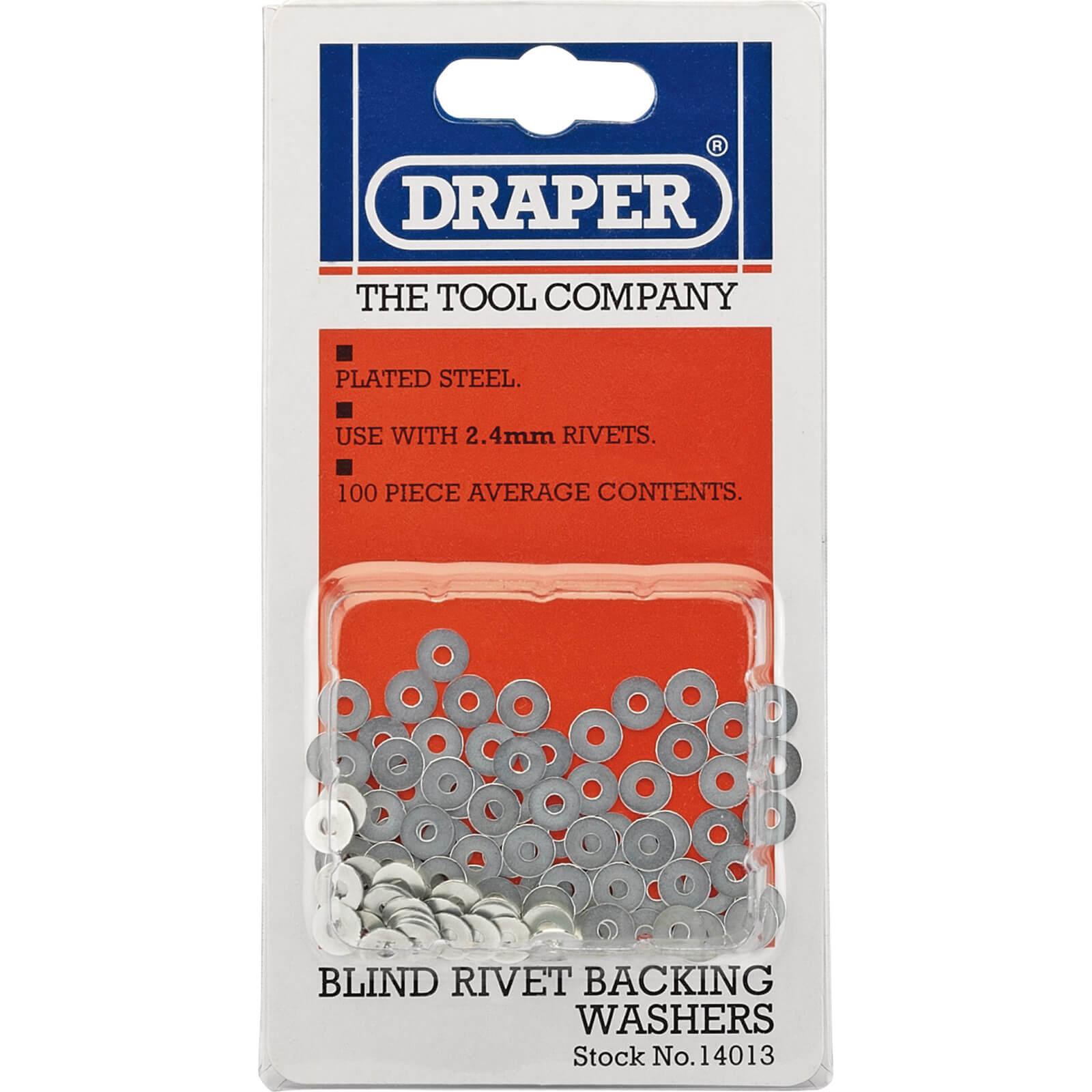 Photo of Draper Pop Rivet Washers 2.4mm Pack Of 100