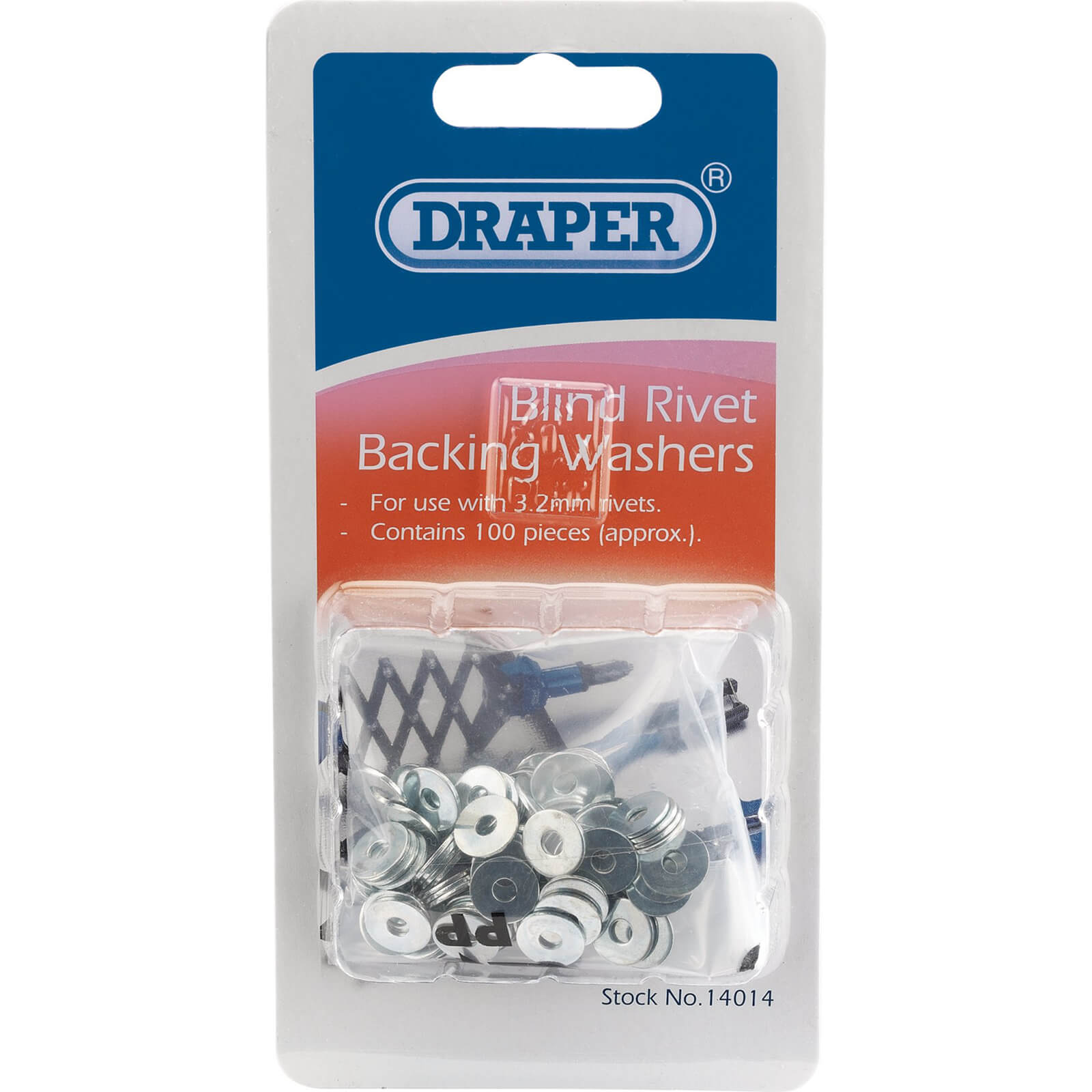 Photo of Draper Pop Rivet Washers 3.2mm Pack Of 100