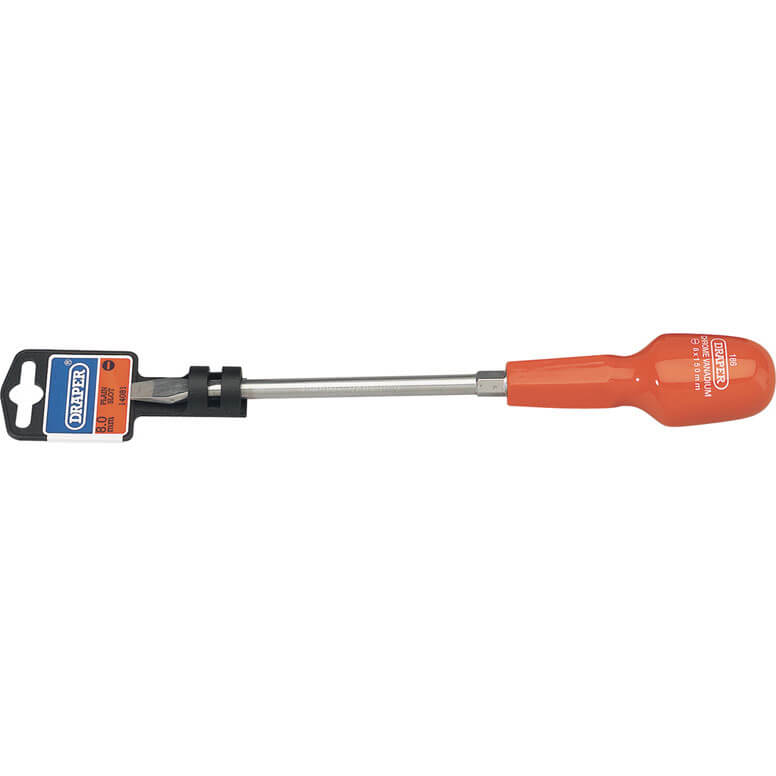 Photo of Draper Cabinet Pattern Flared Slotted Screwdriver 8mm 150mm