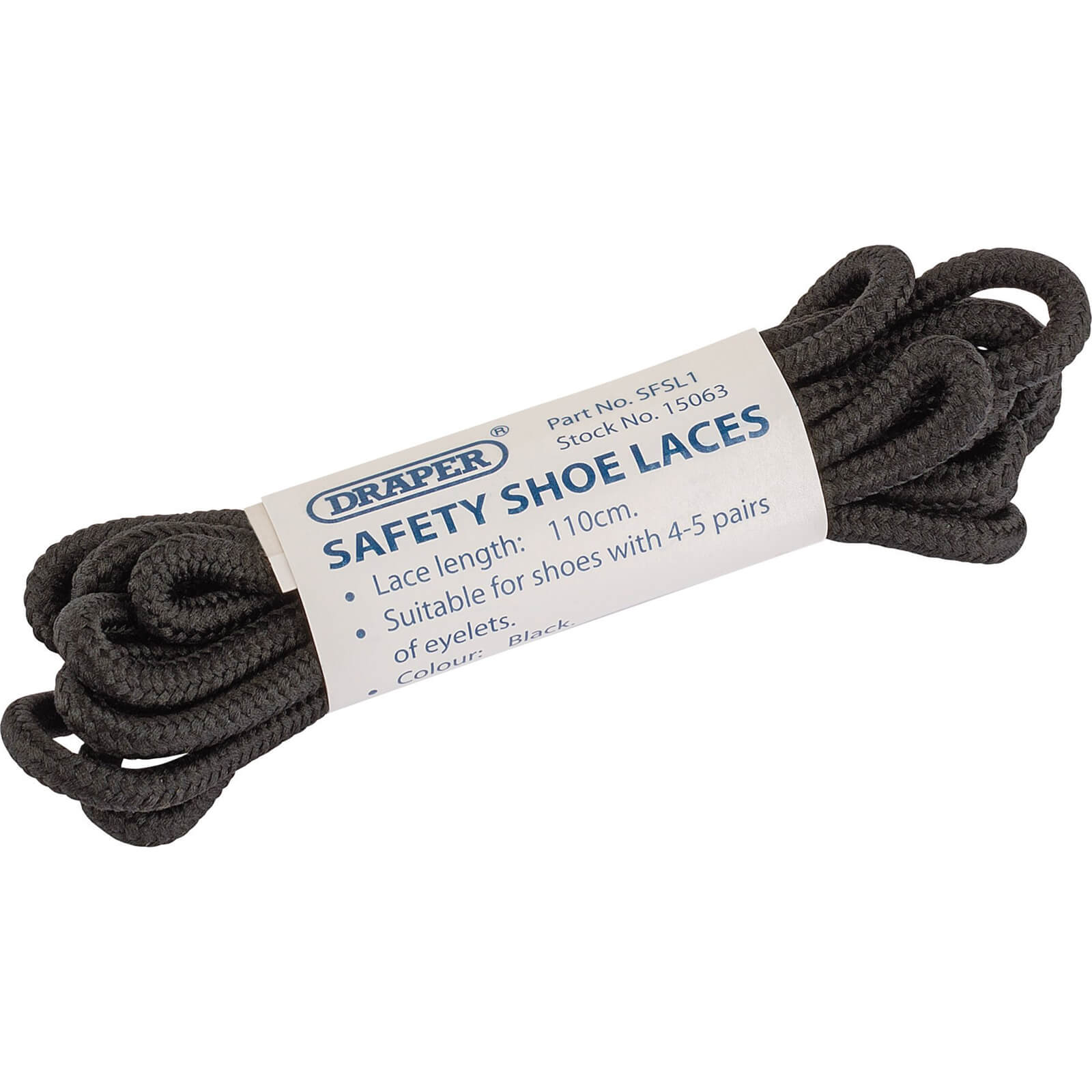 Photo of Draper Boots Laces For 4 - 5 Eyelet Boots / Shoes Black