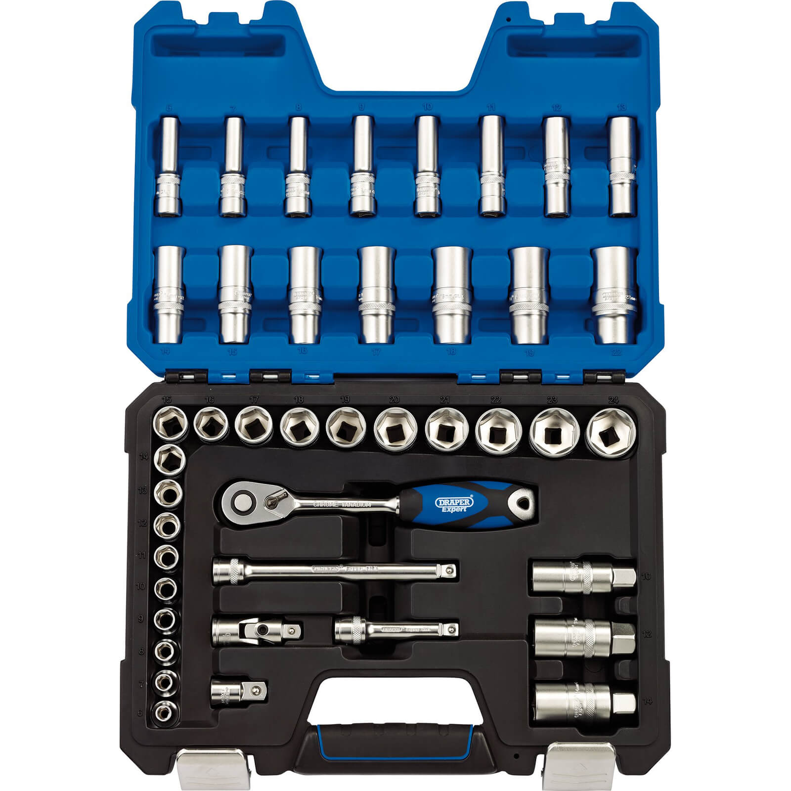 Draper Expert 42 Piece 38 Drive Hex Socket Set Metric Socket Sets