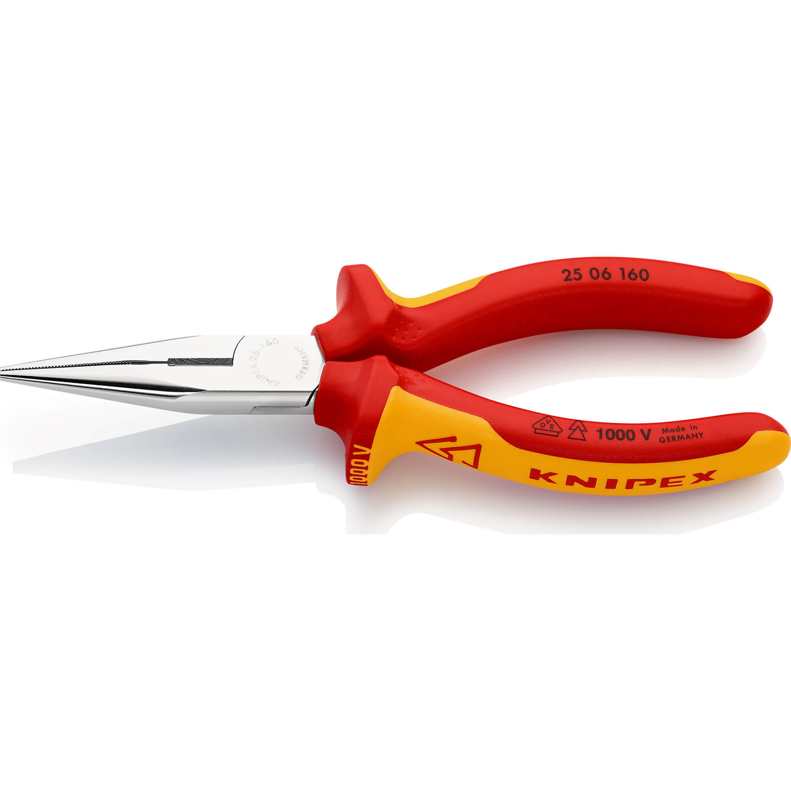 Photo of Knipex 25 06 Vde Snipe Nose Side Cutting Pliers 160mm