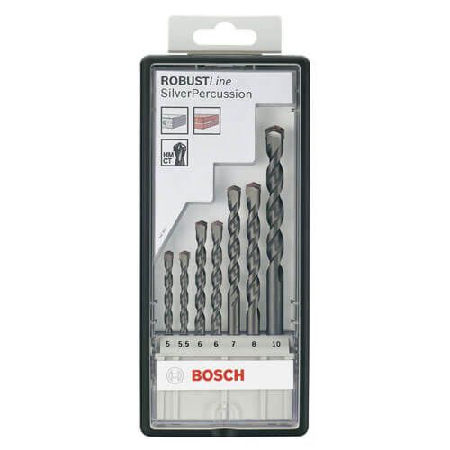 Photo of Bosch 7 Piece Silver Percussion Masonry Drill Bit Set