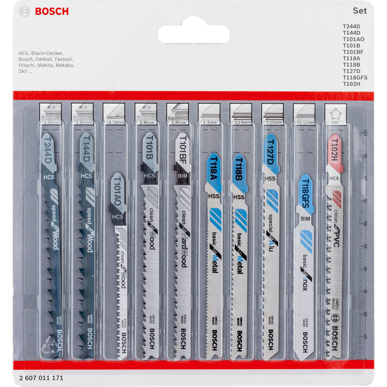 Photo of Bosch 10 Piece Multi Purpose Jigsaw Blade Set