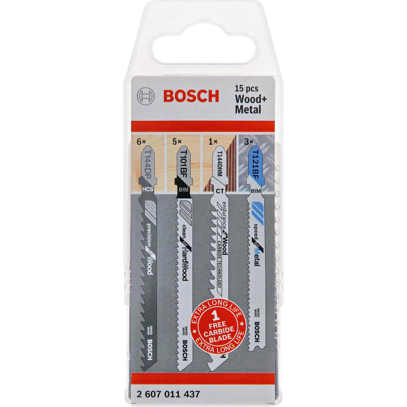 Photo of Bosch 15 Piece Assorted Wood And Metal Jigsaw Blade Set + Foc Carbide Blade