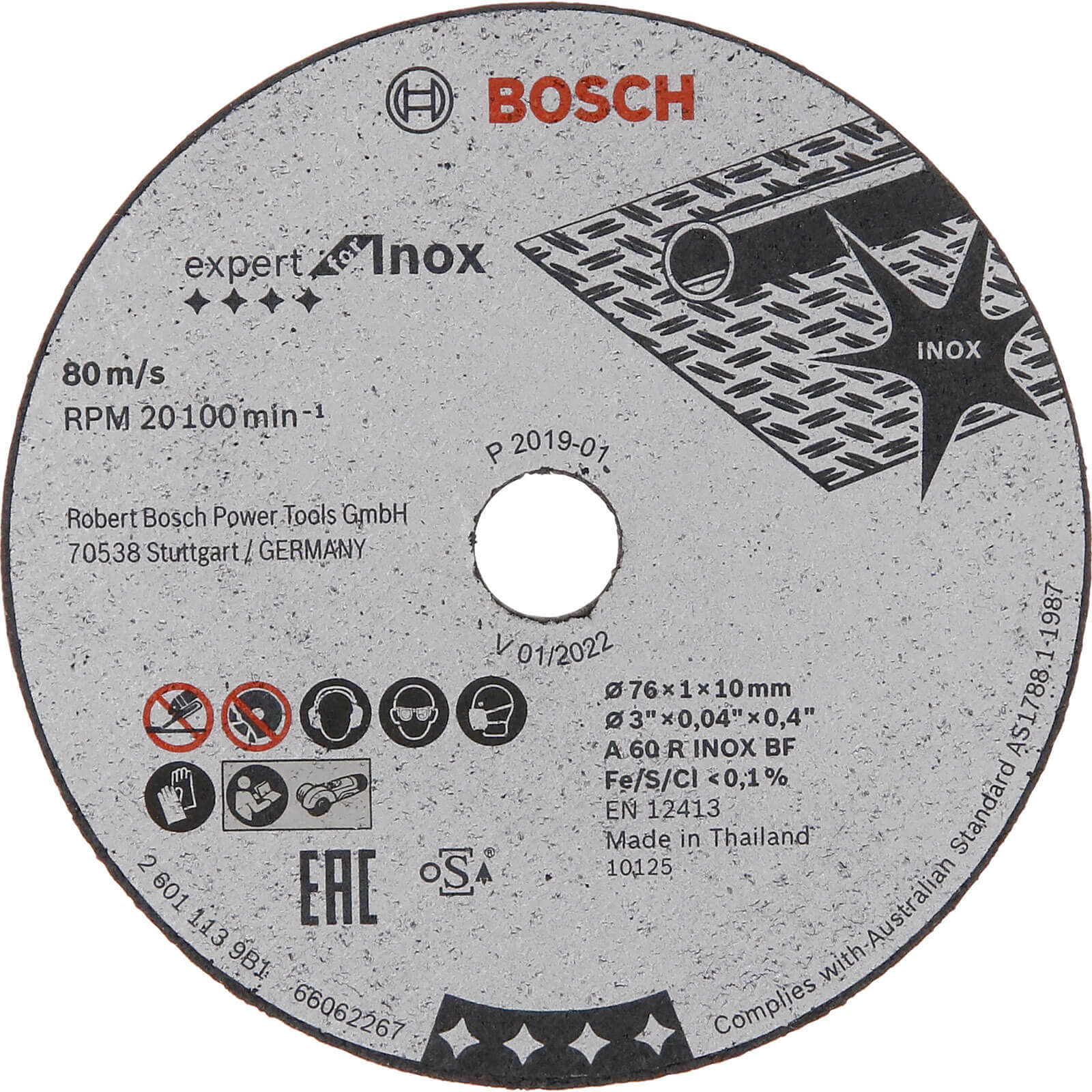 Photo of Bosch Expert 76mm Inox Cutting Disc For Gws 12v-76 Pack Of 5 76mm 1mm 10mm