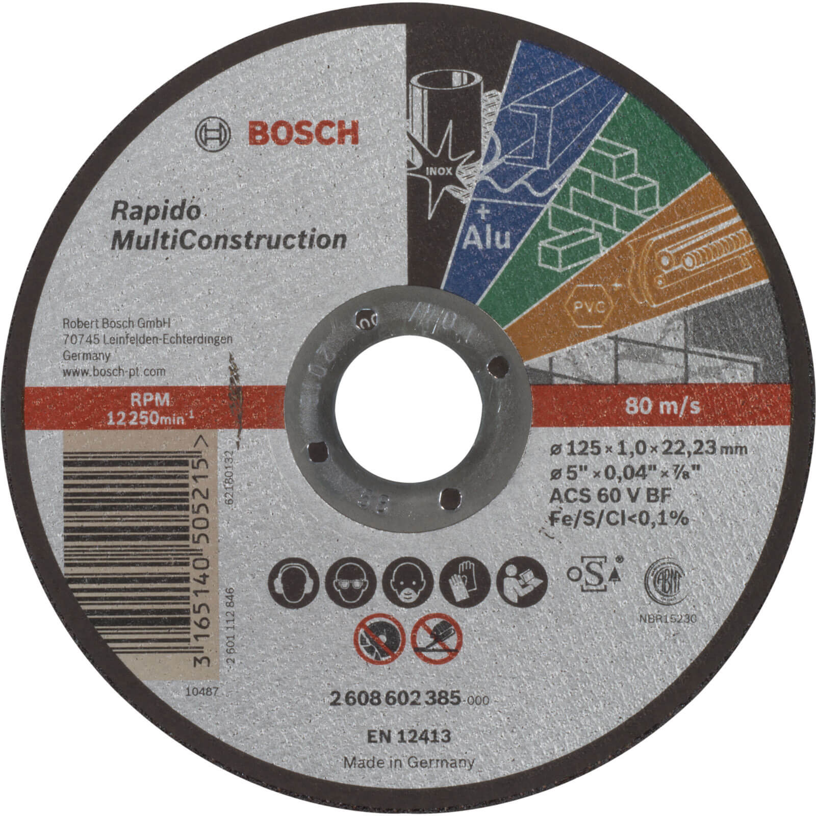 Photo of Bosch Rapido Multiconstruction Cutting Disc 125mm 1mm 22mm
