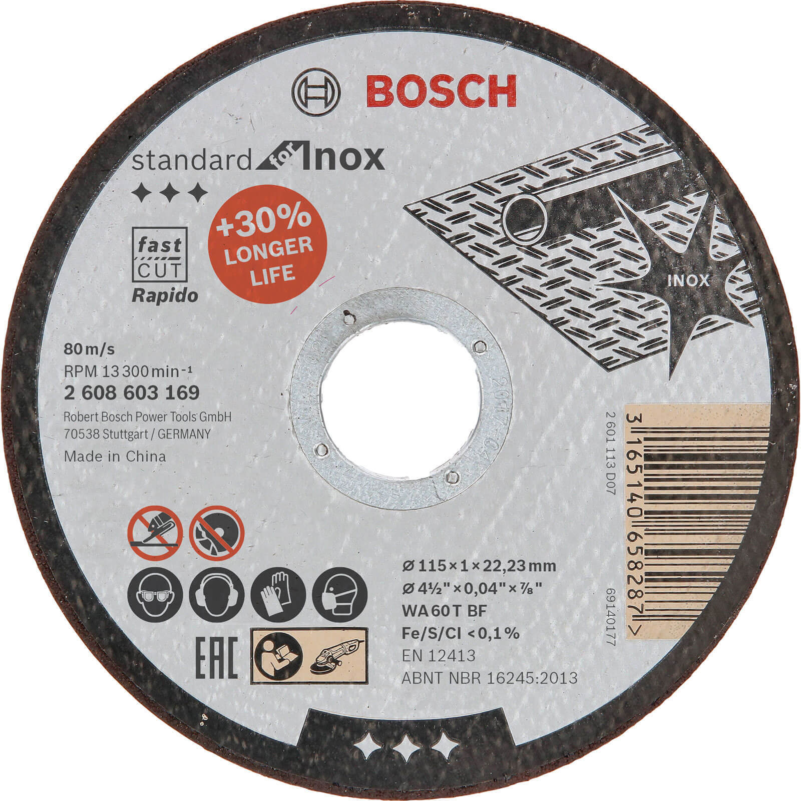 Photo of Bosch Rapido Inox Flat Angle Grinder Fast Cutting Disc 115mm 1mm 22mm