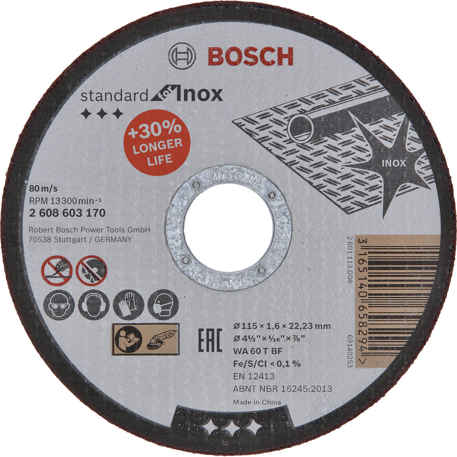 Photo of Bosch Standard Inox Cutting Disc 115mm 1.6mm 22mm