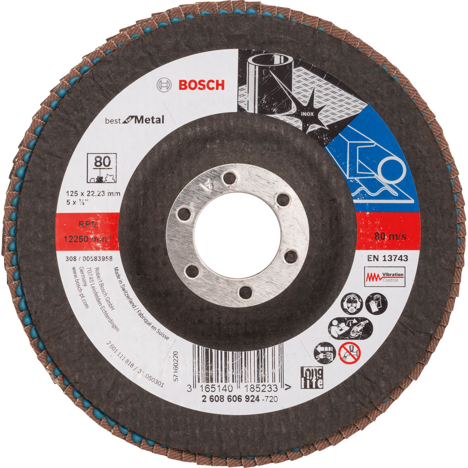 Photo of Bosch Zirconium Abrasive Flap Disc 125mm 80g