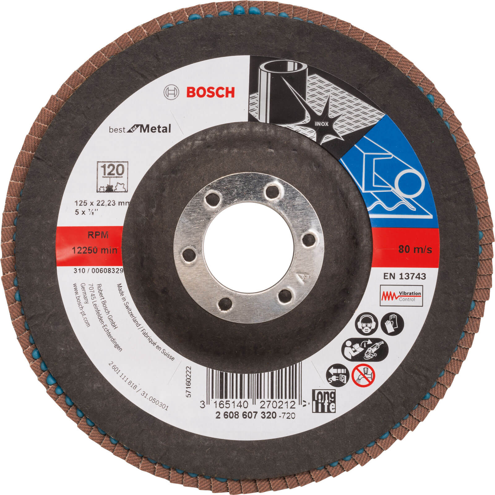 Photo of Bosch Zirconium Abrasive Flap Disc 125mm 120g