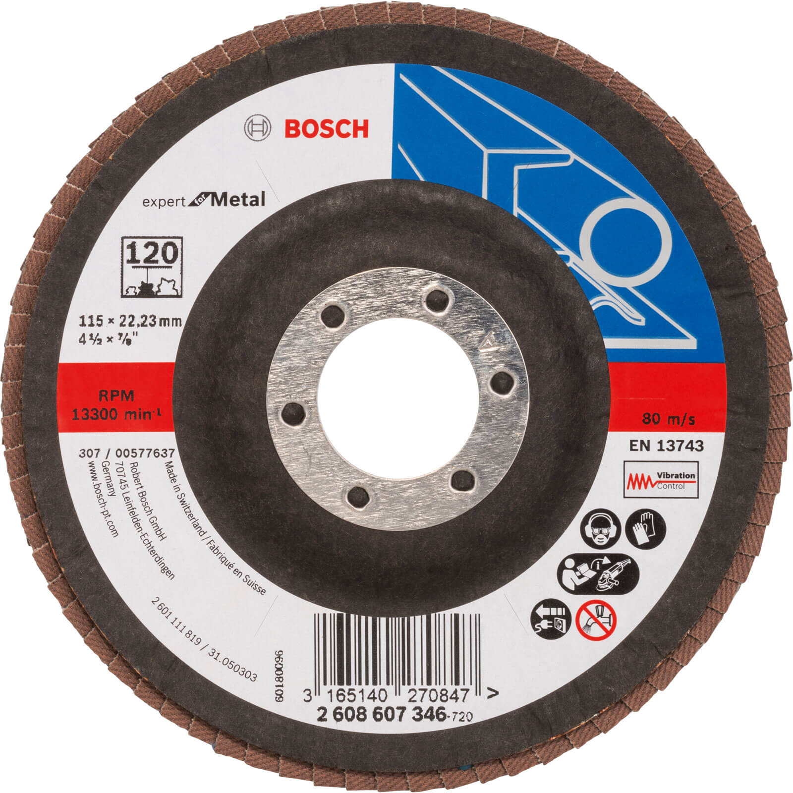 Photo of Bosch Expert X551 For Metal Angled Flap Disc 115mm 120g Pack Of 1