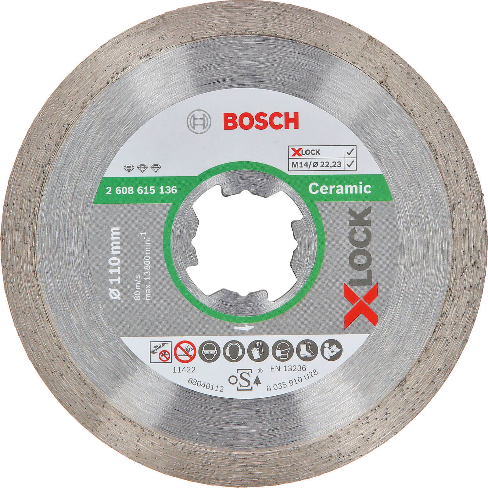 Photo of Bosch X Lock Standard Diamond Cutting Disc For Ceramics 110mm 1.6mm 22mm