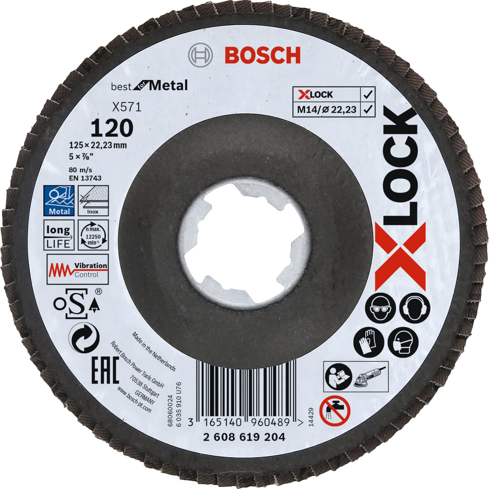 Photo of Bosch X Lock Zirconium Abrasive Flap Disc 125mm 120g Pack Of 1
