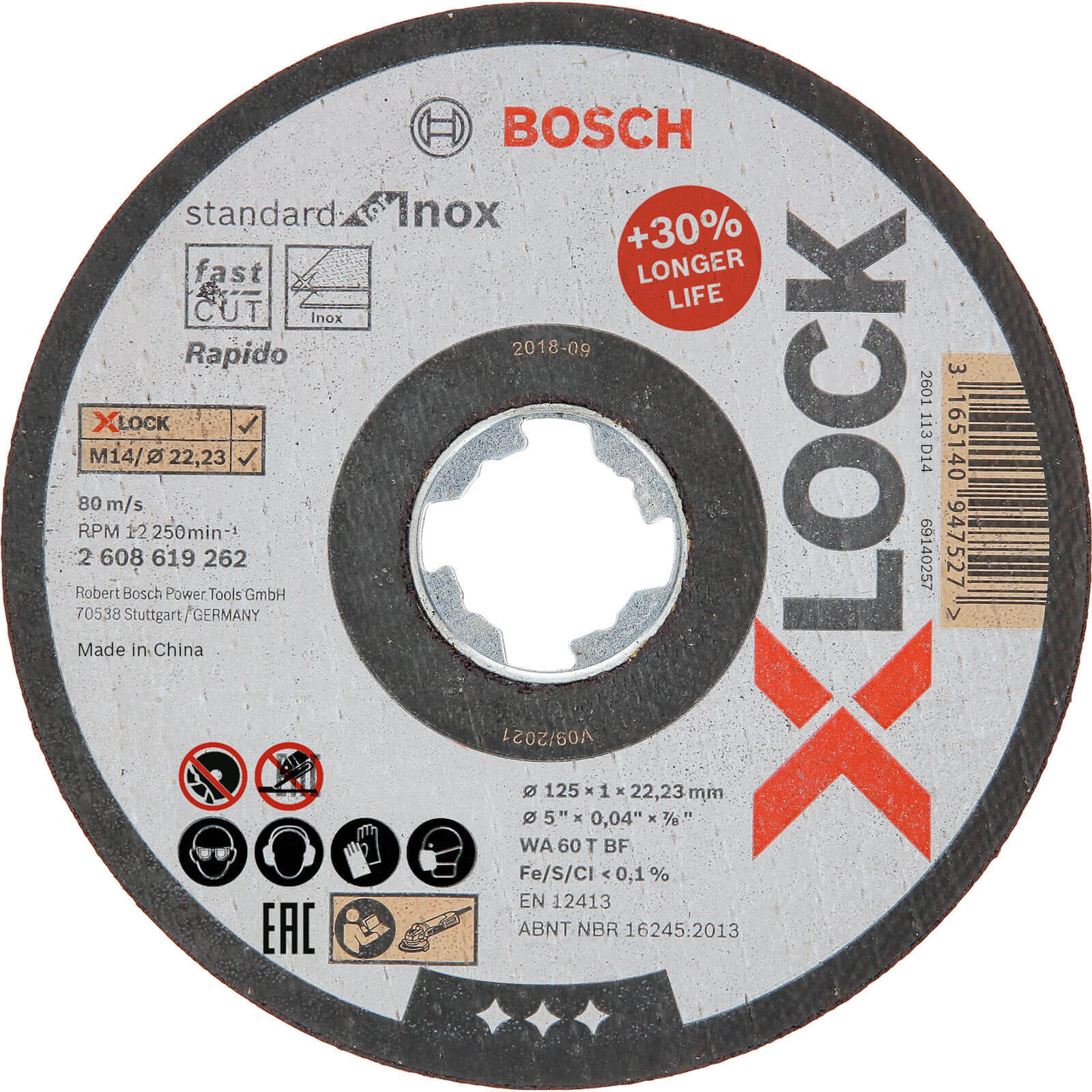 Photo of Bosch X Lock Inox Flat Thin Metal Fast Cutting Disc 125mm Pack Of 1