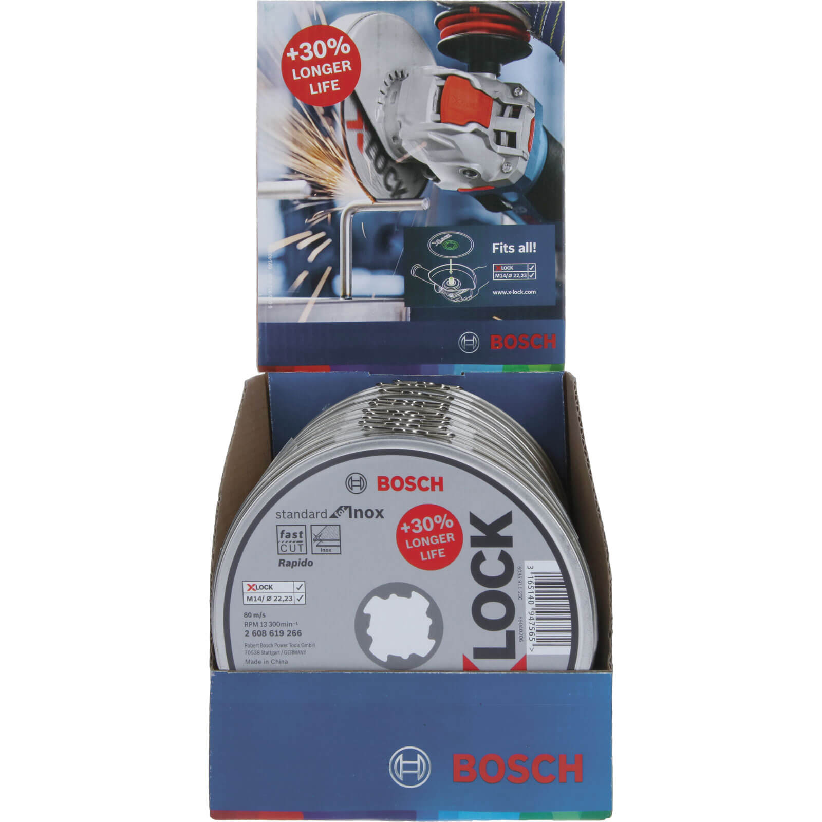 Photo of Bosch X Lock Inox Flat Thin Metal Fast Cutting Disc 115mm Pack Of 10