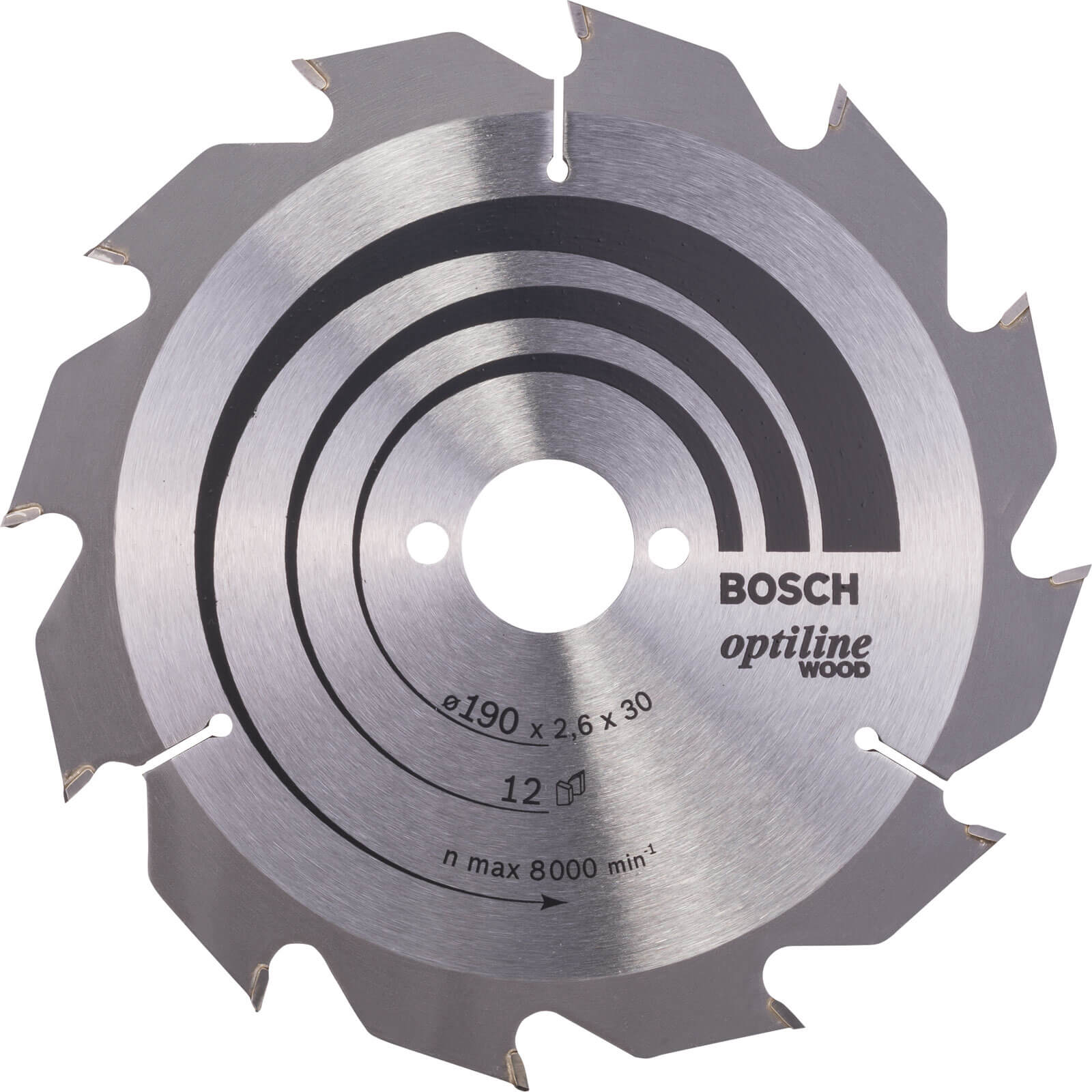 Photo of Bosch Optiline Wood Cutting Saw Blade 190mm 12t 30mm