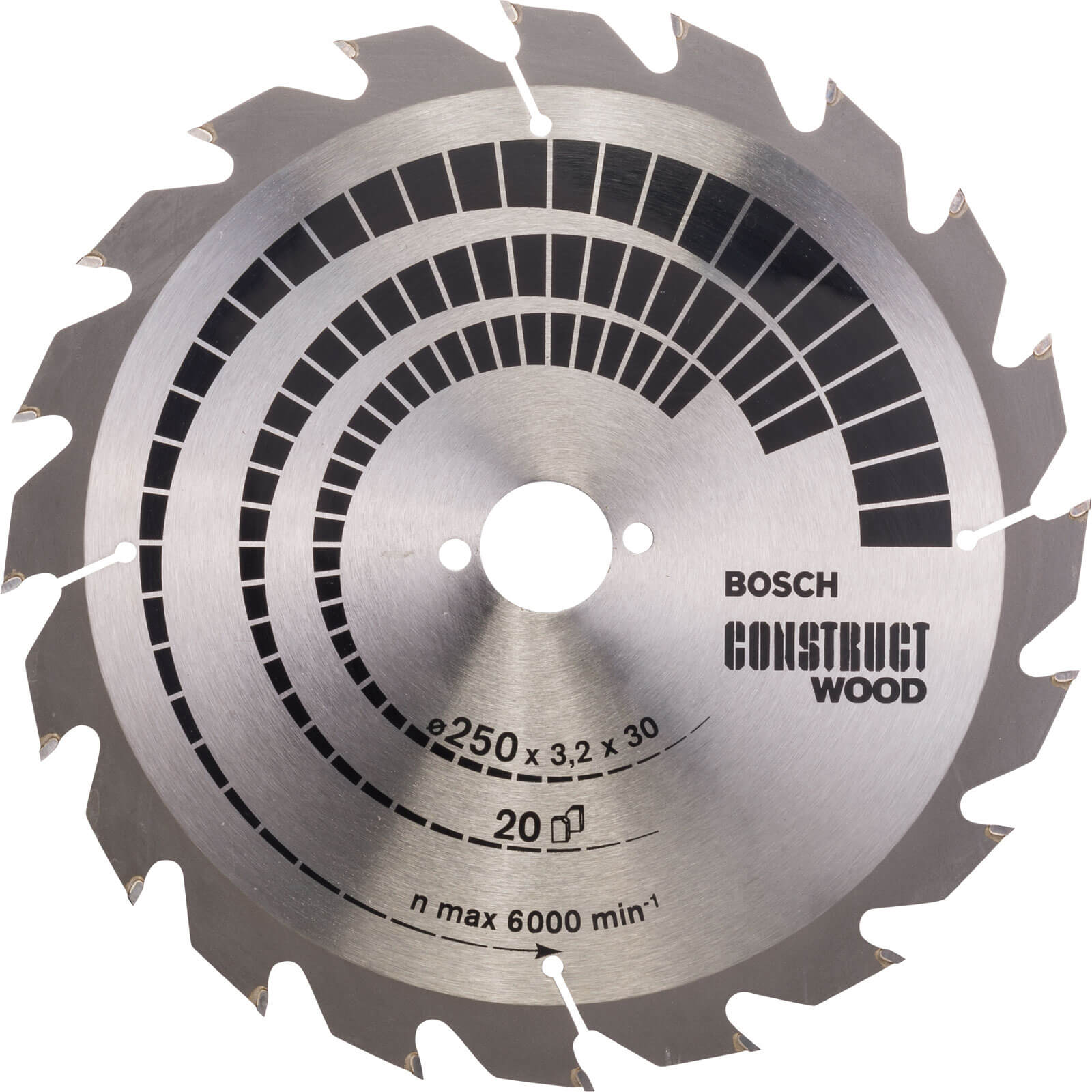 Photo of Bosch Construct Nail Proof Wood Cutting Table Saw Blade 250mm 20t 30mm