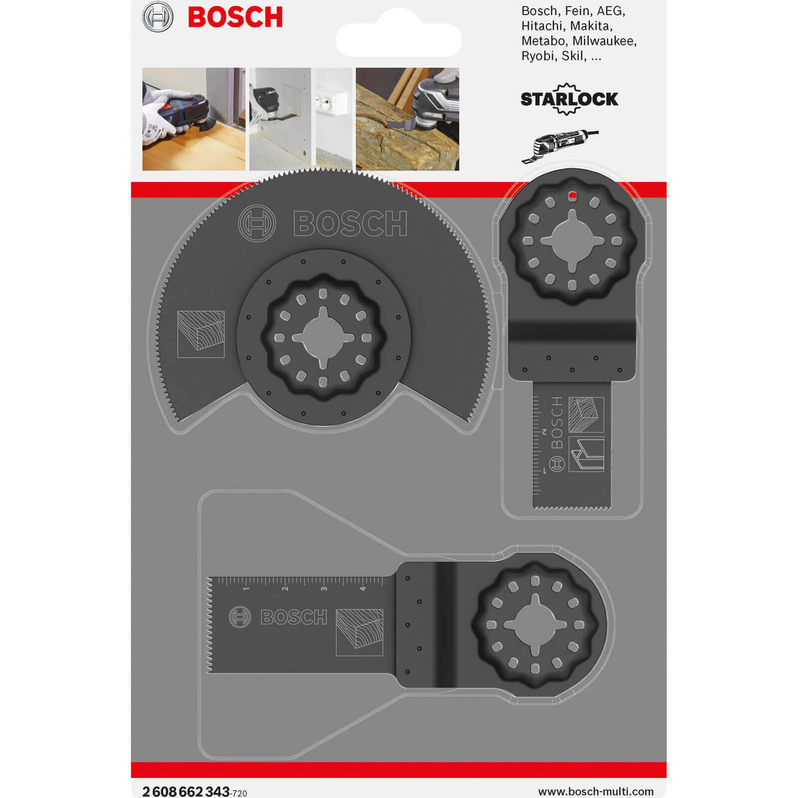 Photo of Bosch 3 Piece Universal Starlock Oscillating Multi Tool Cutting Blade Set