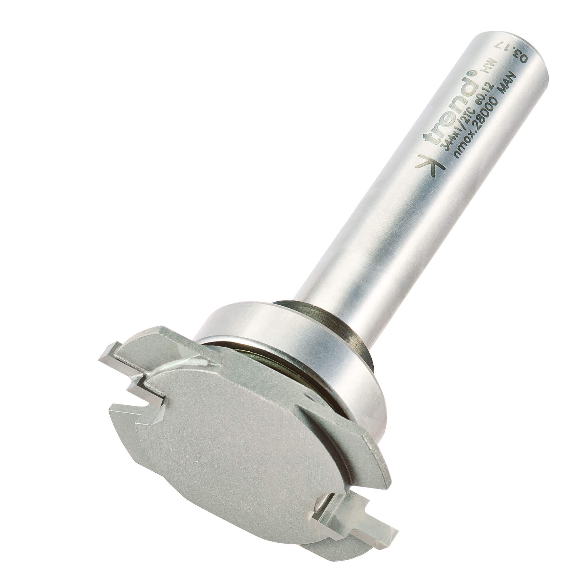 Photo of Trend Bearing Guided Carripile Central Leg Router Cutter 45.8mm 2mm 1/2